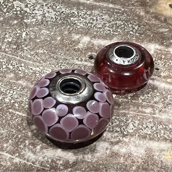 2 left HTF- Authentic Pandora Purple Exotic Murano XL Sterling Silver -790901 - Picture 3 of 6